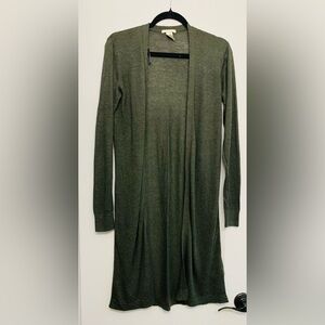 Olive Green Long Duster/Cardigan